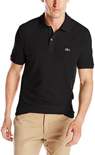 Lacoste Men's Classic Pique Slim Fit Short Sleeve Polo Shirt, Black, Large