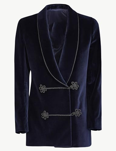 Veste de smoking pour soirée de mariage en velours col châle