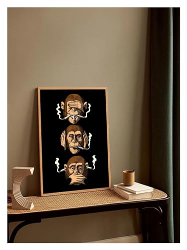 Tableau orang-outan moderne art abstrait 20x30cm pour décoration salon - 3