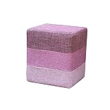 NMDCDH Taburete para sofá Taburete Lavable Zapatero Estera Taburete Cuadrado de Tela Taburete de tocador de Madera Maciza (Color: Morado)