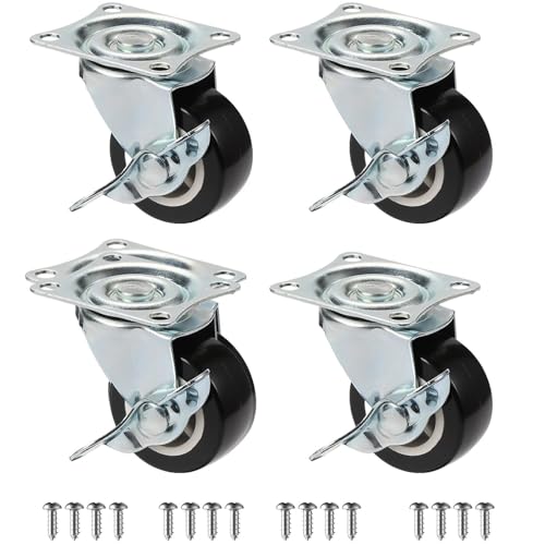 Roulettes pivotantes silencieuses lot de 4 roues en PVC résistant à l'usure