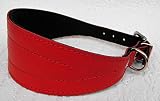 Podenco Greyhound Windhund - Halsband, Halsumfang 40-47cm/65mm Leder °ROT°(PL.9-10-626)