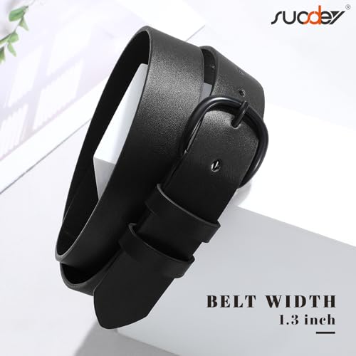 SUOSDEY Womens Casual Leather Belt for Jeans Dress Pants,Fashion Ladies Waist Belt3
