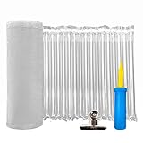 ‌Luftsäulenfolie Rolle Verpackungsmaterial Luftpolsterfolie‌, 40cm x 50m Inflatable Schaumstoff Polsterfolie Roll mit Handpumpe, Luftkissen für Schwerlastschutz, Versandbedarf, Verpackungen & Umzüge
