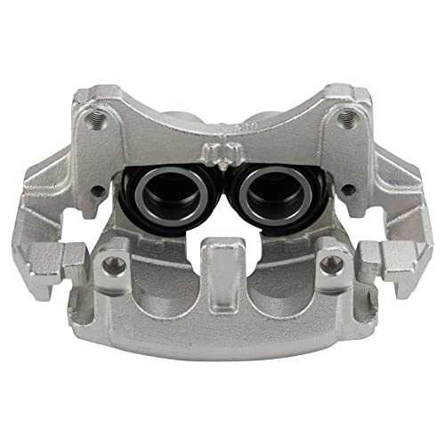 Image of TRQ Front Brake Caliper Set Zinc Coated Hardware Brackets Compatible with 2015-2018 Ford Edge