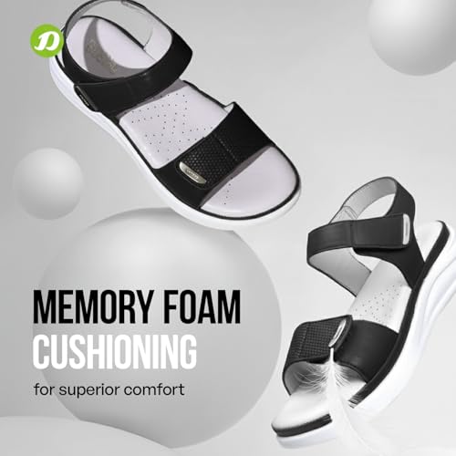 Image of DOCTOR EXTRA SOFT Women's Ultra Lightweight Sandals with Memory Foam Cushion|Stylish & Comfortable|Casual & Non-Slip|Diabetic & Orthopedic Flip Flops with Adjustable Strap Ladies & Girls New-D-610