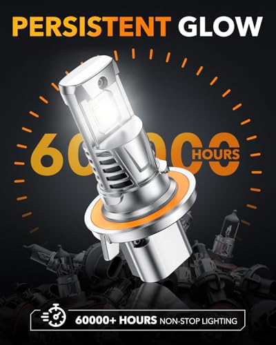 Image of OXILAM 9008 /H13 LED Bulb, 1000% Super Bright Driving Lights, 5 Min Quick Install, 60000H Lifespan, No Flicker, 99% Compatibility, Pack of 2