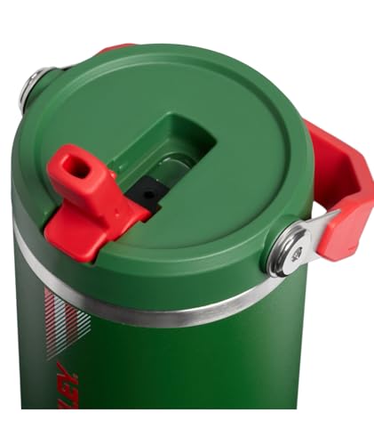Image of STANLEY IceFlow 2.0 Flip Straw Tumbler with Handle, 30 oz | Twist On Lid and Flip Up Straw | Leak Resistant Water Bottle | Insulated Stainless Steel | BPA-Free | Team Dark Green Red