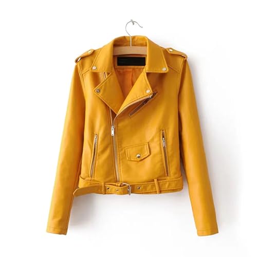 Women Punk Leather Blazer Zipper Motorycle Jacket Outwear Overcoat Spring Autumn Long Sleeves Bomber Jacket4