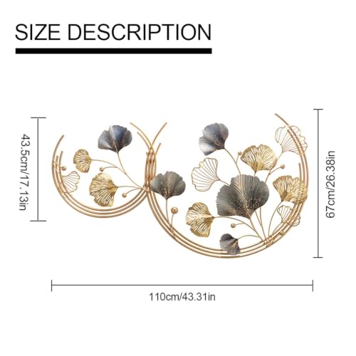 Image of SMILES GIFT Luxury Imported Wall Hanging Large Abstract Iron Wall Hanging Gold & Grey Finish Luxury Art for Home Decor for Living Room