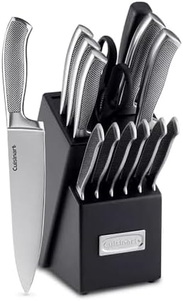 Bloco de Facas Profissionais Cuisinart Graphix 15 Peças em Aço In...
