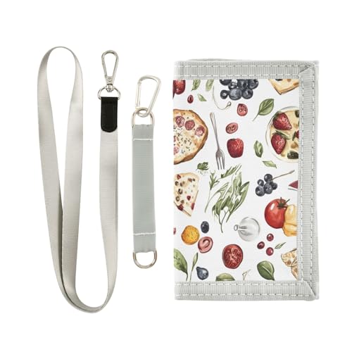 ALAZA Kids Wallets for Boys Girls Toddler Trifold Wallet Children Small Food Breads Fruites with Zipper Coin Pocket