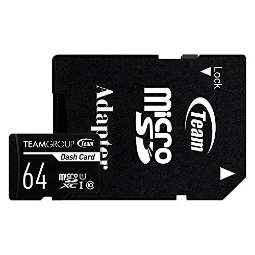 TEAMGROUP Dash Card 64GB for Dash Cam MicroSDXC UHS-I U1 High Compatibility Flash