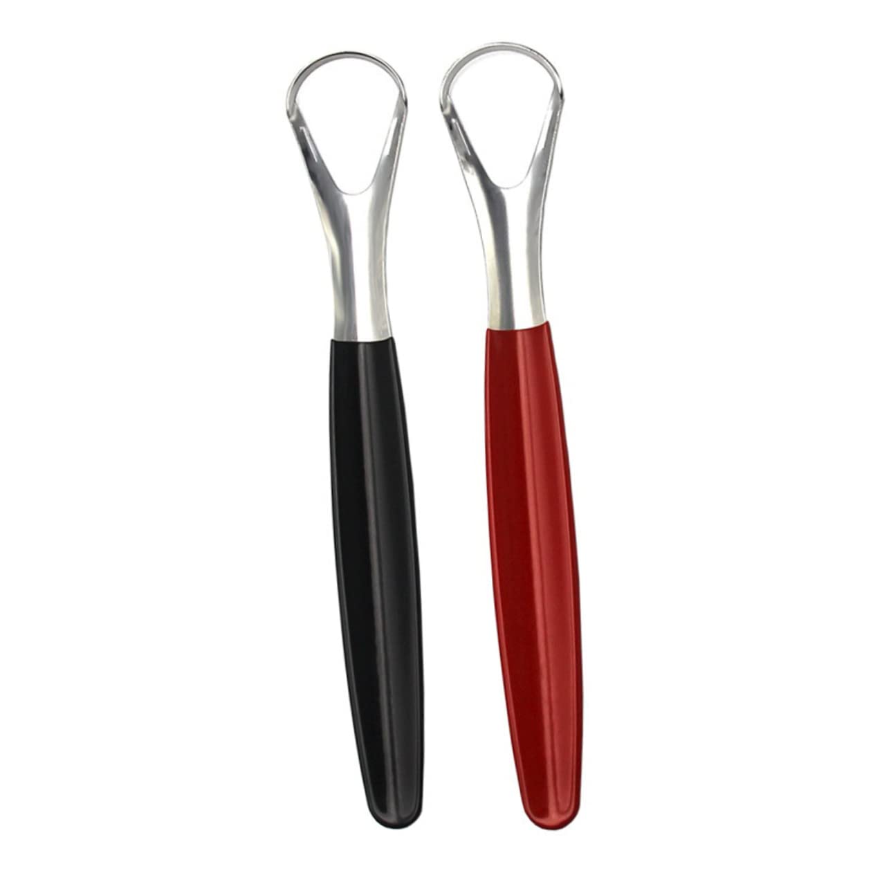 Anneome 2Pcs Stainless Steel Tongue Scrapers with Box Durable Oral Care Tools for Plaque Removal Non Slip Handle for Strong Grip and Colors