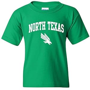 YS03 – North Texas Mean Green Arch Logo Youth T-Shirt – Small – Irish Green