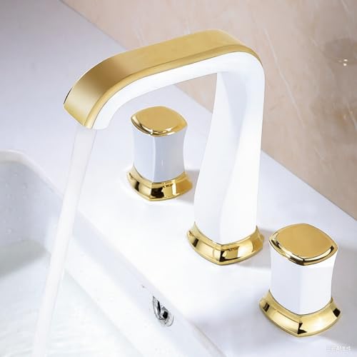 Robinet de salle de bain 3 trous pour lavabo et vasque design élégant