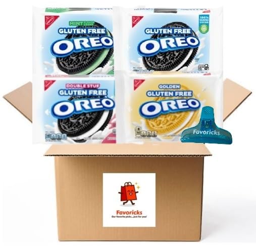 Gluten Free Chocolate Sandwich Cookies Variety Bundle Includes OREO Original, Double Stuff, Mint Creme and Golden Flavors (4 Total) Packaged by Favoricks