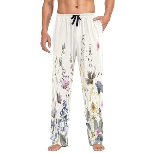 Pantalon de pyjama pour homme anti-compression grâce au cordon de serrage souple avec poches