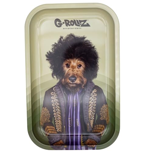 G-Rollz Dekoratives Tablett aus Metall, Rolling Tray, Psychedelic Motiv