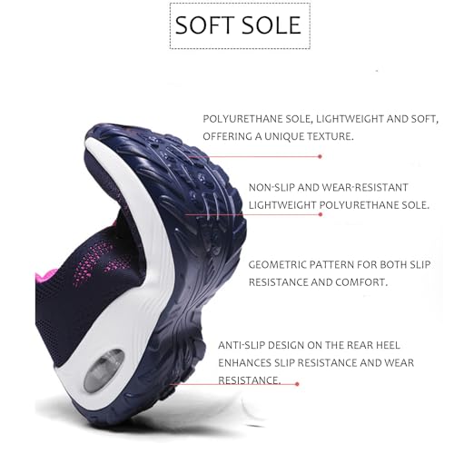 Women's Orthopedic Platform Walking Shoes Mesh Breathable Lace-Up Chunky Heel Non-Slip Casual Arch Support Walking Shoes Summer Work Sneakers4