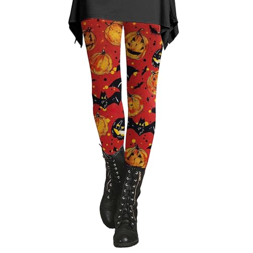 Generisch Leggings de Halloween para mujer, pantalones de yoga con estampado colorido, pantalones elásticos vintage, leggins deportivos, elegantes, pantalones de trekking, pantalones de trekking