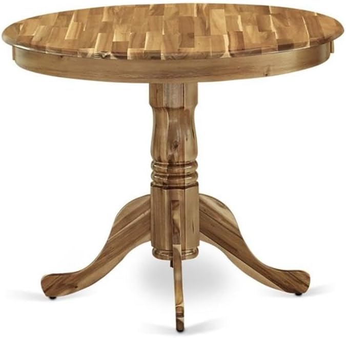 Diagram showing the dimensions of the East West Furniture ANT-ANA-TP Round Pedestal Dining Table