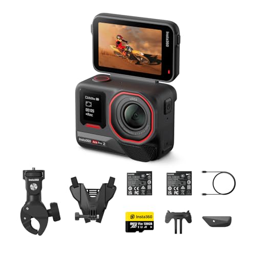 Image of Insta360 Ace Pro 2 Motorcycle Bundle Dual Battery - 8K Waterproof Action Camera Co-Engineered with Leica, 1 /1.3 inch Sensor, Dual AI Chip, Leading Low Light, Superior Audio, Flip Screen & AI Editing