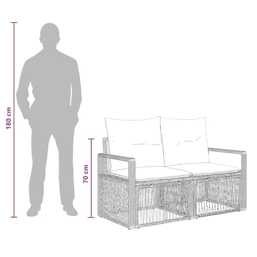 Ensemble canapé de jardin vidaXL résistant pour extérieur modulable - 3