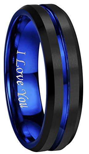 Bague en tungstène 6 mm CROWNAL l'alliance élégante et inrayable