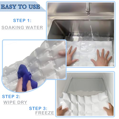 Ice Sheets for Coolers Reusable - Ice Pack Sheets - Large Flat Freezer Packs for Coolers - 96 Cube Ice Packs for Flexible Ice Mat - Long Lasting Ice Packs for Cooler