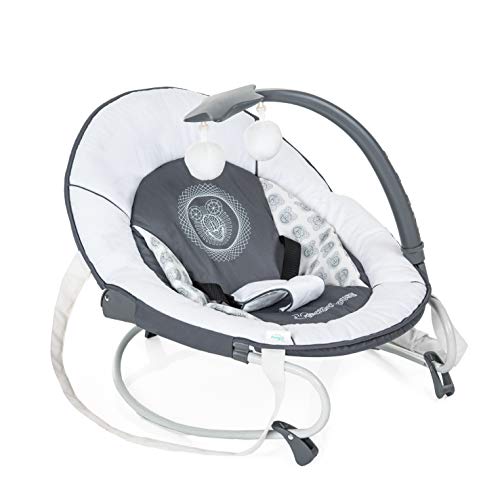 Hauck / Transat Leisure / Fonction Basculement / Arc de Jeu / Dossier Réglable, Harnais 3 points, Boucles de Transport / de la naissance à 9 kg / inversable e portable, Mickey Cool Vibes (Gris)