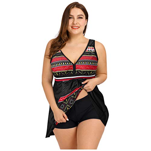Maillot de bain 2 pièces pour femme avec décolleté col rond et imprimé chic