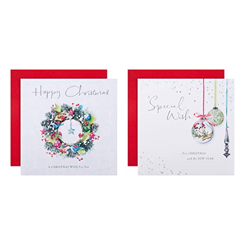 Hallmark Multipack Christmas Cards Charity Cards Pack of 16 in 2 Lucy Cromwell Classic Designs