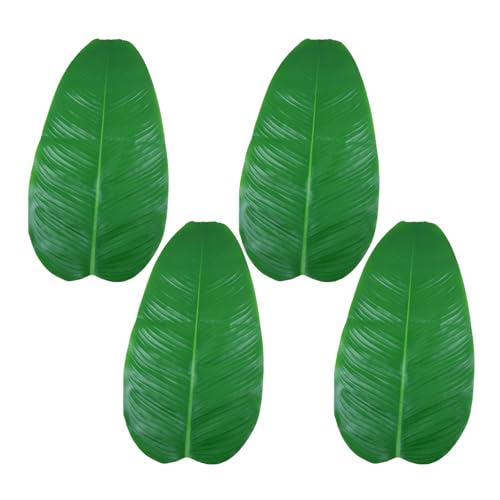 Oxxggkao 4 hojas de plátano artificiales con atractivo natural, accesorio de moda para bodas y fiestas, materiales resistentes, decoración del hogar