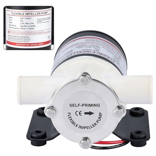 NovelBee 12V 8GPM Self-priming Bilge Pump and Water Transfer flexible impeller pumps - Thumbnail 3