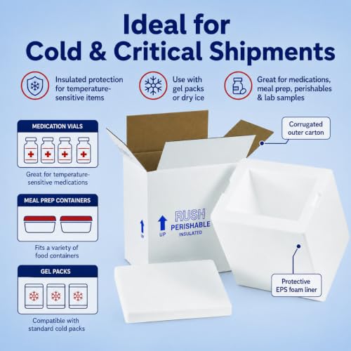 Image of BOX USA Insulated Shipping Kit, 13 x 13 x 12 1 /2 in, 1-Pack