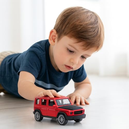 Image of Diecast G Wagon Car Toy - 1:36 Scale Alloy Mercedes AMG G63 Pull-Back Model, Off-Road Vehicle Toy for Kids & Collectors, Gift for Boys & Enthusiasts (Red)