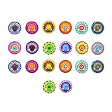 PRETYZOOM 20 Runde Glas Edelstein Applikationen 12mm Gewölbte Schmuck Selbstgemacht Dekorationen Feine Glasverarbeitung für Armbänder Halsketten und Fotoanhänger