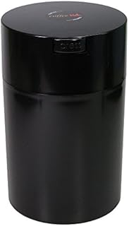 Tightpac America Coffeevac 1 Pound Vacuum Sealed Storage Container, Solid Black Body/Cap