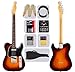 Fender American Professional Classic Telecaster - 3-Color Sunburst Bundle with Gig Bag, Strap, Cable, and Guitar Cleaning Kit
