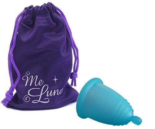 MeLuna - Copa menstrual Azul, Soft, Bola, Talla- S