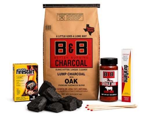 B&B Better Burning Texas Style Lump Charcoal BBQ Gift...