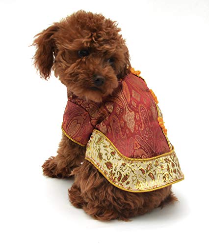 Lovelonglong 2019 Dog Costumes Cheongsam Qipao Dresses For Small Dogs Pet Tang Dynasty Costume For Toy Poodle Yorkshire Terrier M Amaranth Red #TOP2