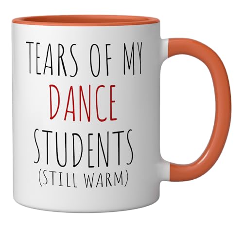 Taza de cerámica naranja y blanca 11 onzas miniatura 2