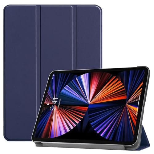 World biz Smart Case for iPad Pro 12.9-Inch 2022 2021 2020 2018(6th/5th/4th/3rd Generation), Slim Hard Shell Lightweight Protective Cover with Auto Wake/Sleep (Navy)