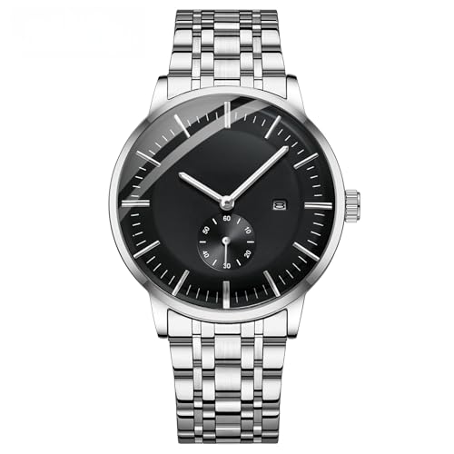 Montre à quartz étanche pour homme en acier inoxydable au design élégant