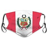 Peru Flag Peruvian National Flags Dust Reusable Washable Filter and Reusable Windproof Mouth Warm...