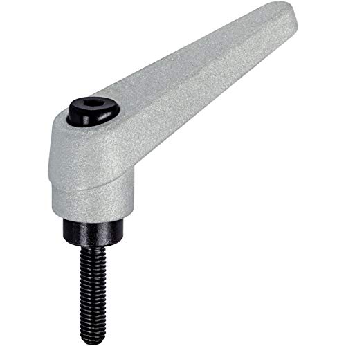 HALDER 24400.0488 Adjustable Clamping levers, Silver, d1=22 mm / d2=M10 / l1=63 mm