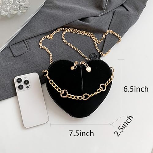 Evening Bag for Women, Silver Purse Heart Shaped Purse Crossbody Bags Shoulder Handbag for Formal3