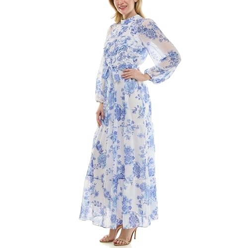 Image of Maison Tara Women's Printed Long Sleeve Maxi Dress